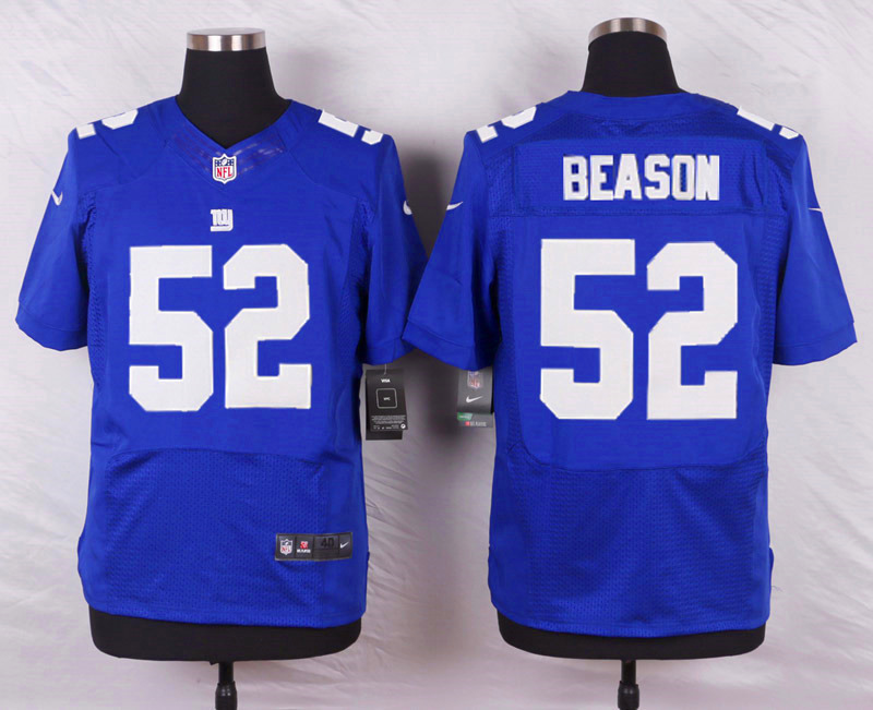 Nike NFL New York Giants #52 Beason Blue Elite Jersey