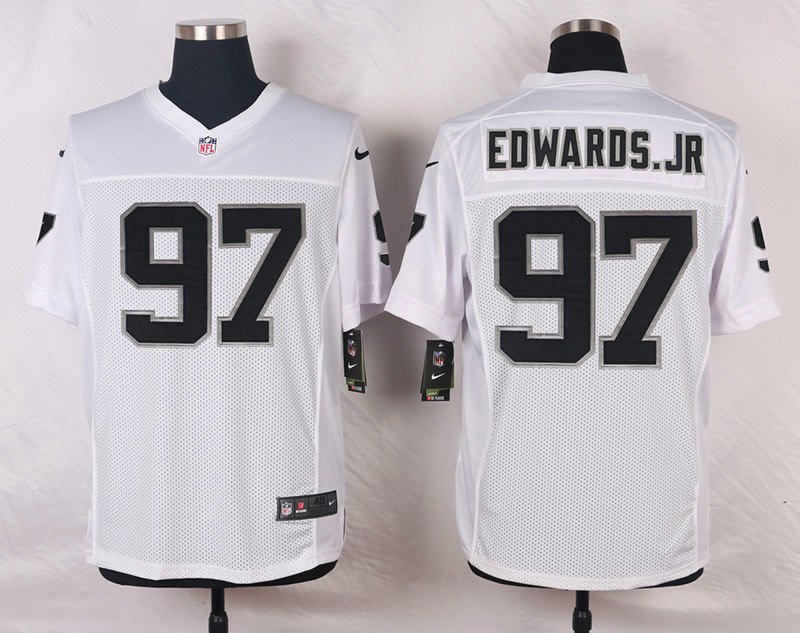 Nike NFL Oakland Raiders #97 Edwards. JR White Elite Jersey