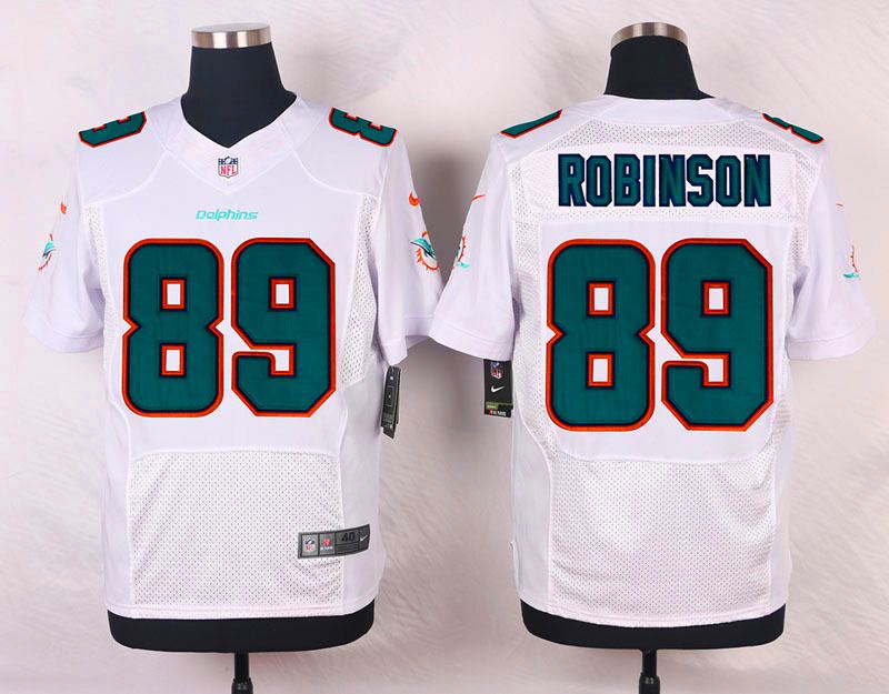 Nike NFL Miami Dolphins #98 Robinson White Elite Jersey