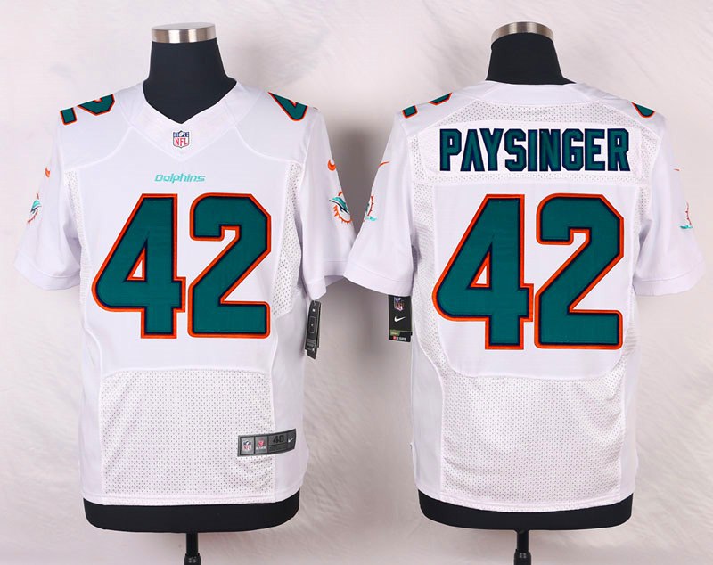 Nike NFL Miami Dolphins #42 Paysinger  White Elite Jersey