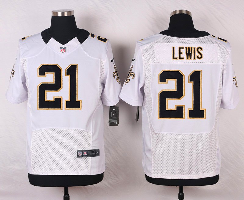 Nike NFL New Orleans Saints #21 Lewis White Elite Jersey