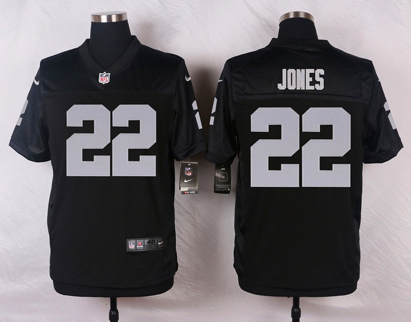 Nike NFL Oakland Raiders #22 Jones Black Elite Jersey