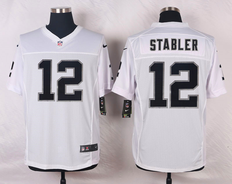 Nike NFL Oakland Raiders #12 Stabler White Elite Jersey