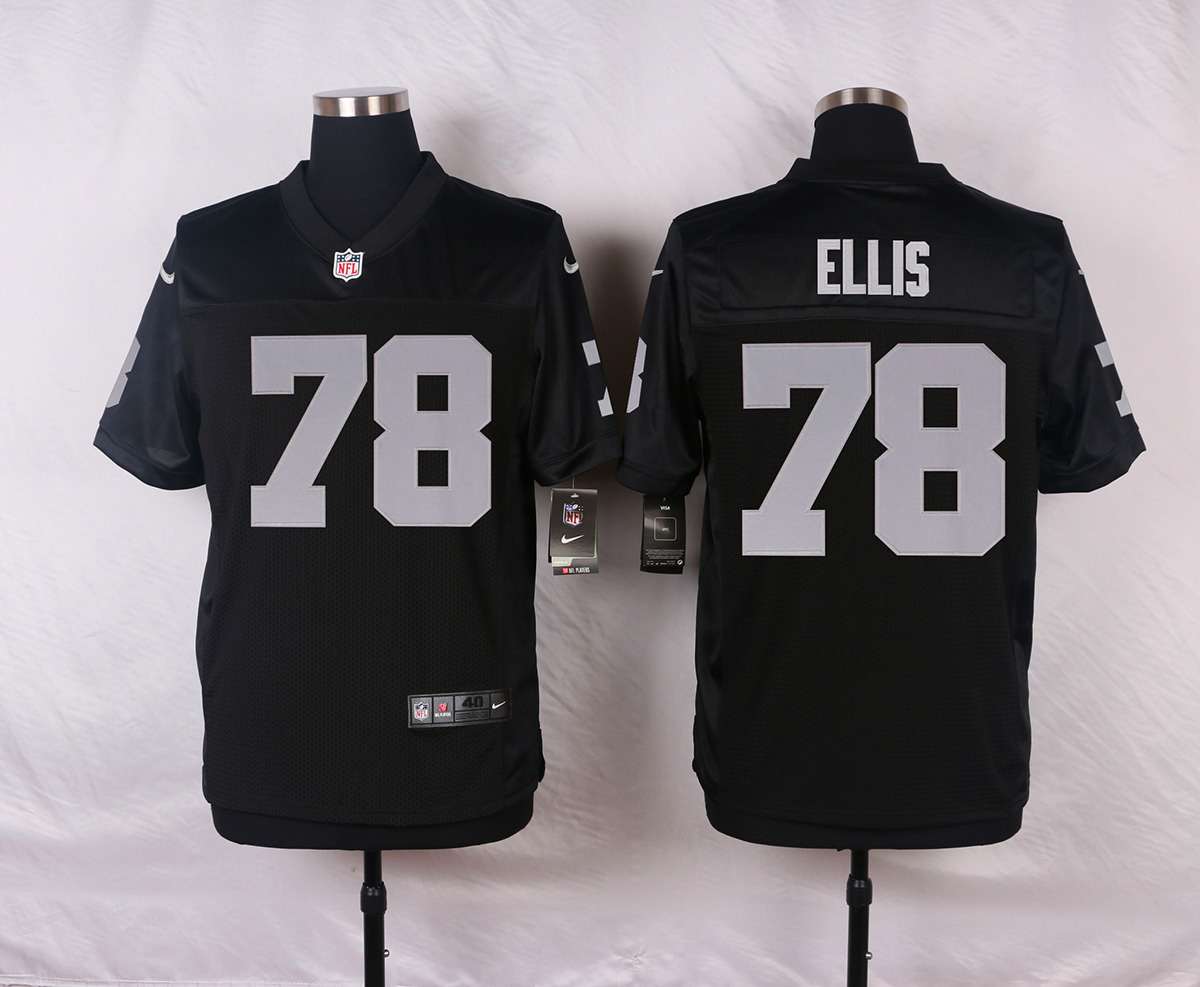 Nike NFL Oakland Raiders #78 Ellis Black Elite Jersey