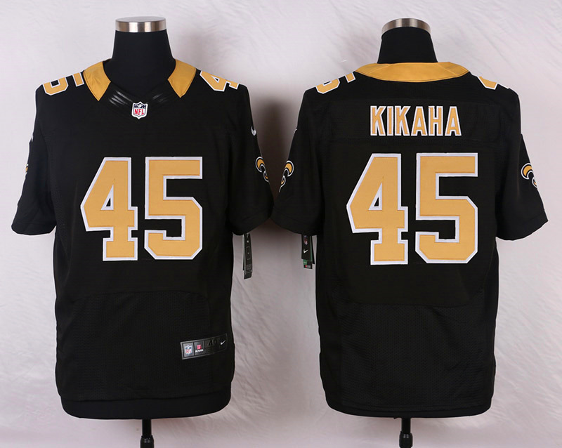 Nike NFL New Orleans Saints #45 Kikaha Black Elite Jersey