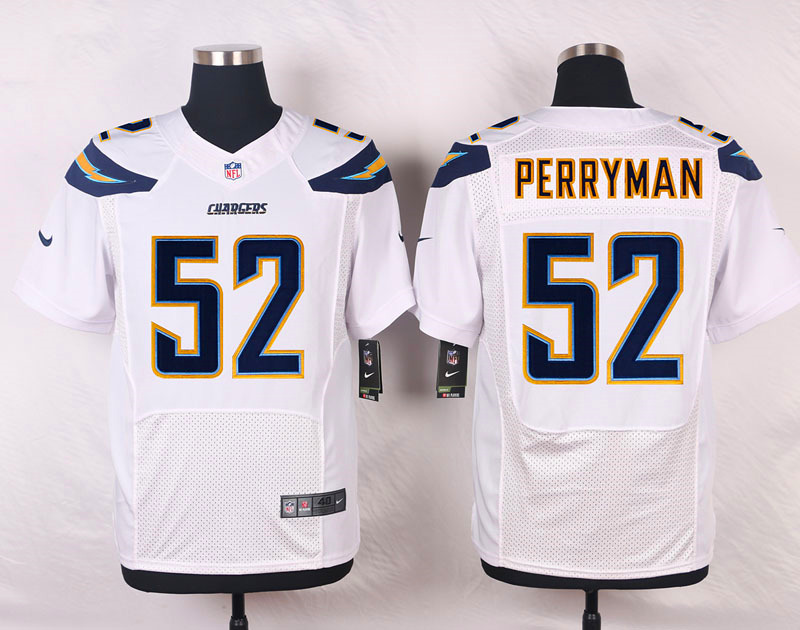 Nike NFL San Diego Chargers #52 Perryman White Elite Jersey