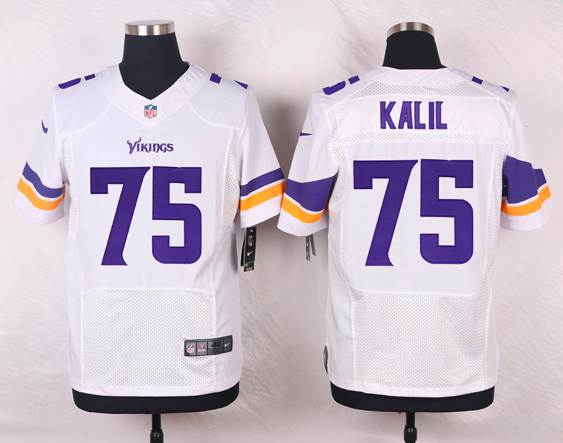 Nike NFL Minnesota Vikings #75 Kalil White Elite Jersey