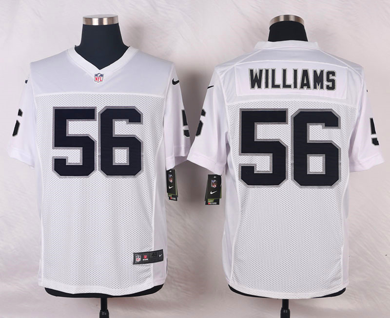 Nike NFL Oakland Raiders #56 Willians White Elite Jersey