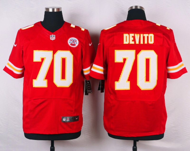 Nike NFL Kansas City Chiefs #70 Devito Red Elite Jersey