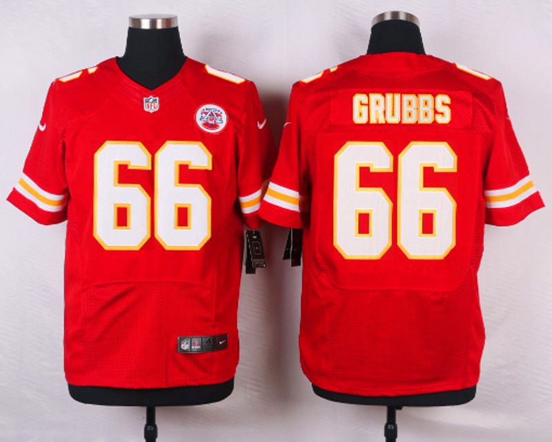 Nike NFL Kansas City Chiefs #66 Grubbs Red Elite Jersey