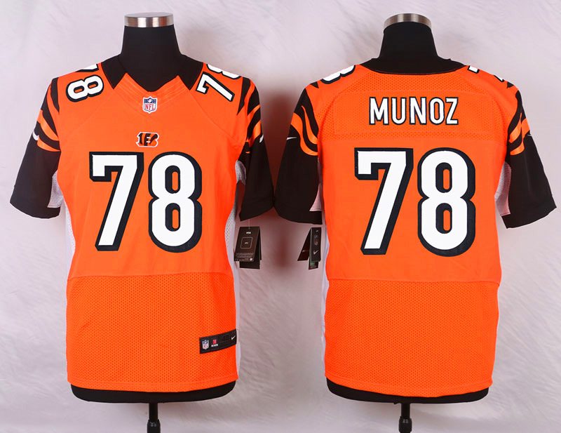 Nike NFL Cincinnati Bengals #78 Munoz Orange Elite Jersey