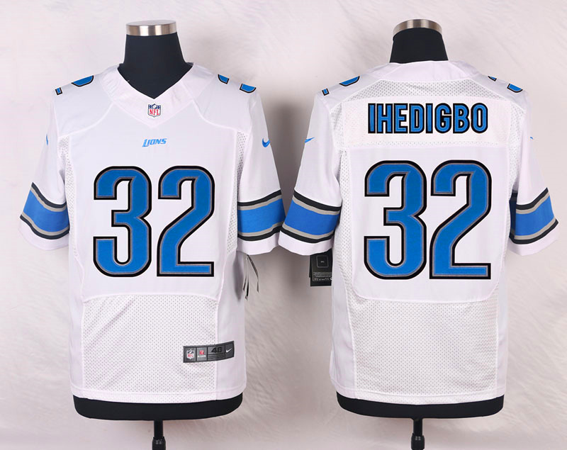 Nike NFL Detroit Lions #32 Ihedigbo White Elite Jersey