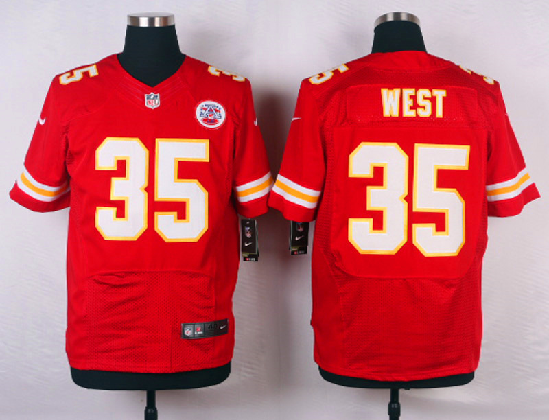 Nike NFL Kansas City Chiefs #35 West Red Elite Jersey