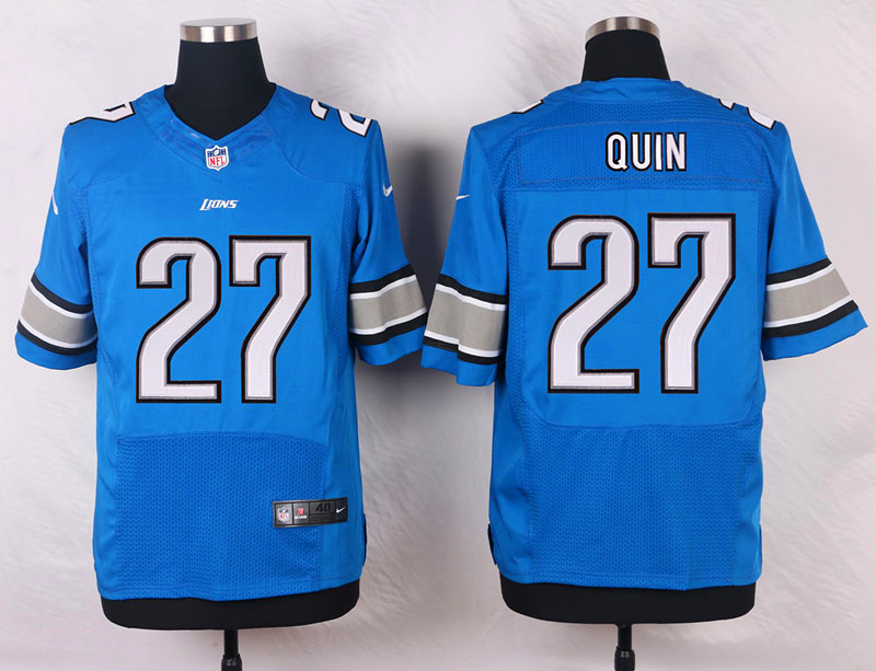 Nike NFL Detroit Lions #27 Quin Blue Elite Jersey