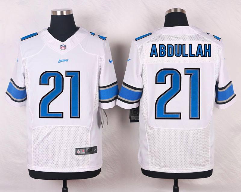 Nike NFL Detroit Lions #23 Abbullah White Elite Jersey