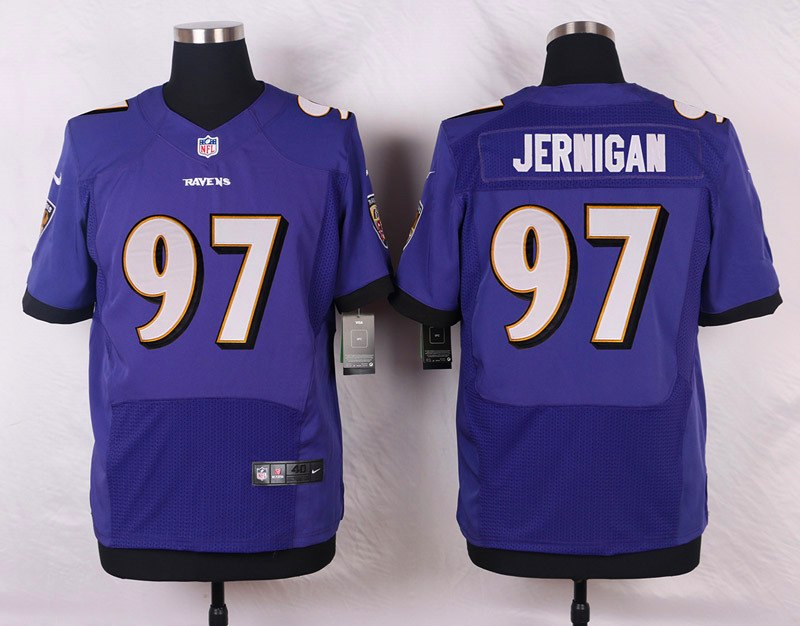 Nike NFL Baltimore Ravens #97 Jernigan Purple Elite Jersey