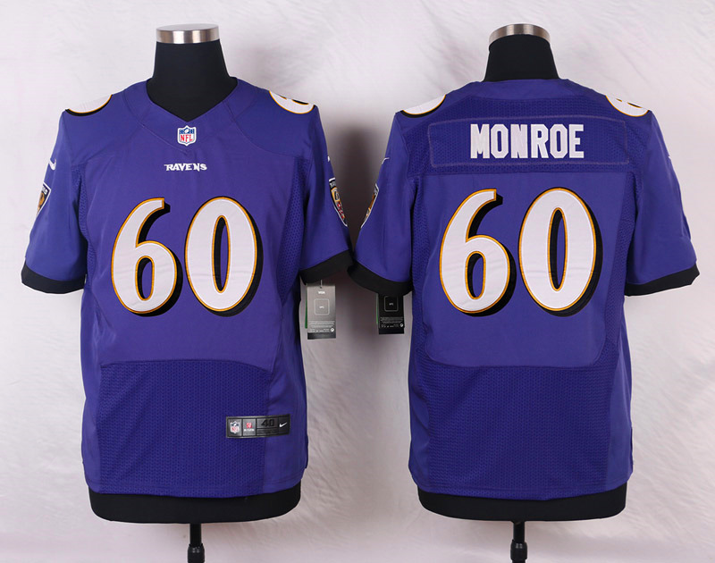 Nike NFL Baltimore Ravens #48 Monroe Purple Elite Jersey