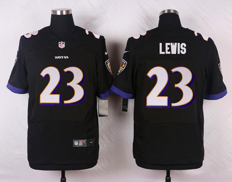 Nike NFL Baltimore Ravens #23 Lewis Black Elite Jersey