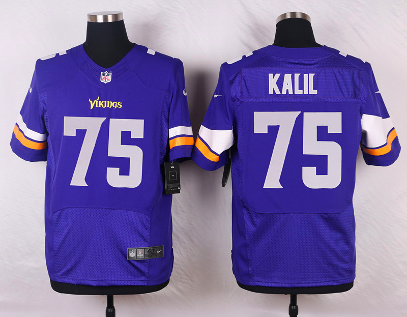 Nike NFL Minnesota Vikings #75 Kalil Purple Elite Jersey