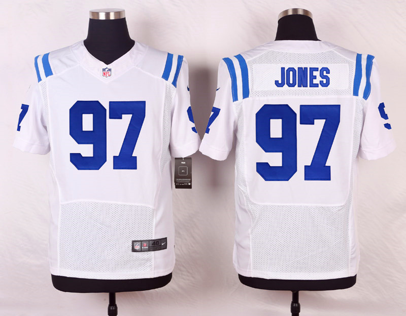 Nike NFL Indianapolis Colts #97 Jones White Elite Jersey