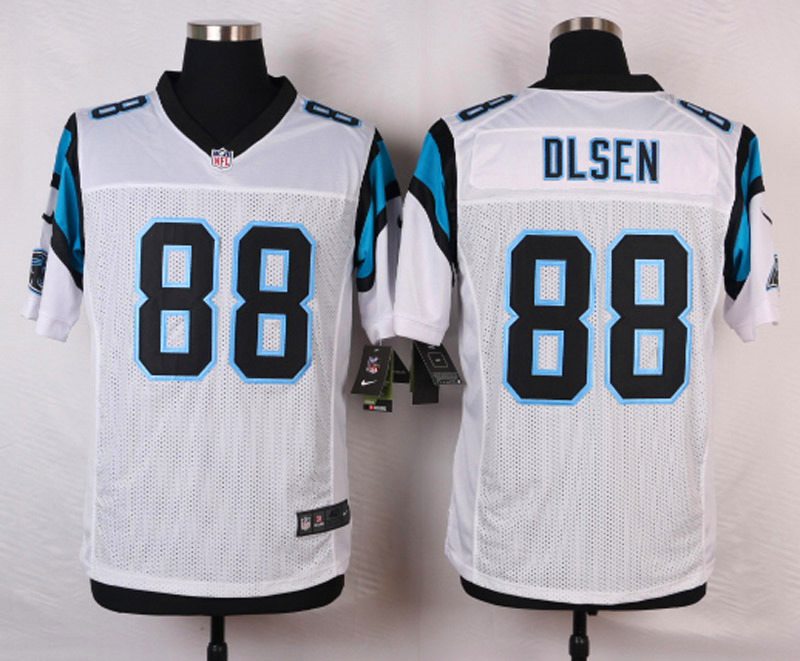 Nike NFL Carolina Panthers #88 Olsen White Elite Jersey