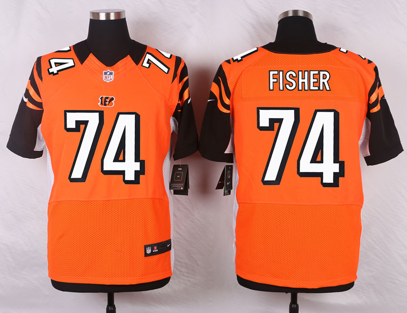 Nike NFL Cincinnati Bengals #74 Fisher Orange Elite Jersey