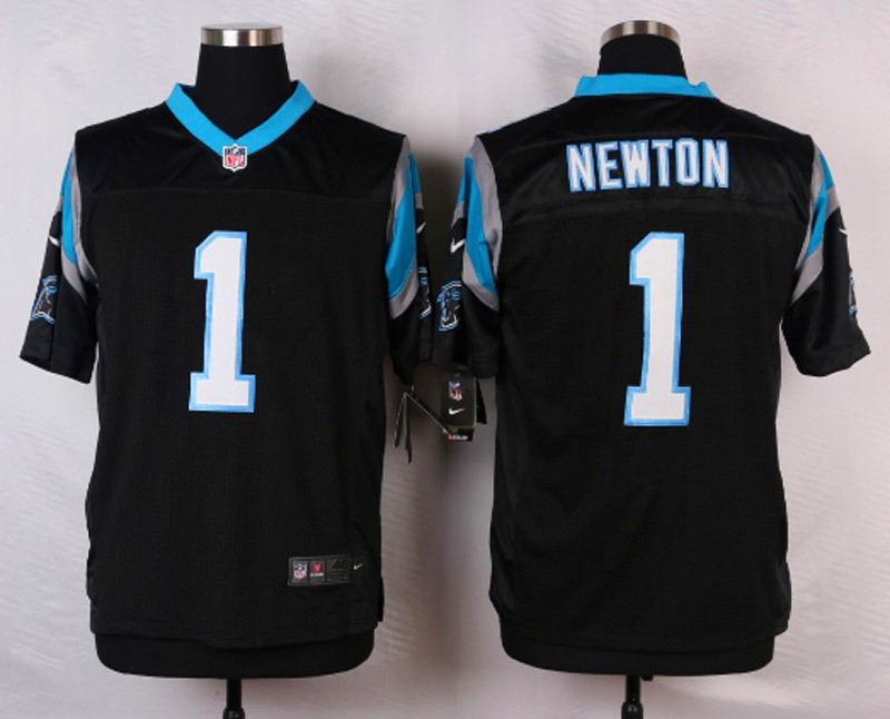 Nike NFL Carolina Panthers #1 Newton Black Elite Jersey