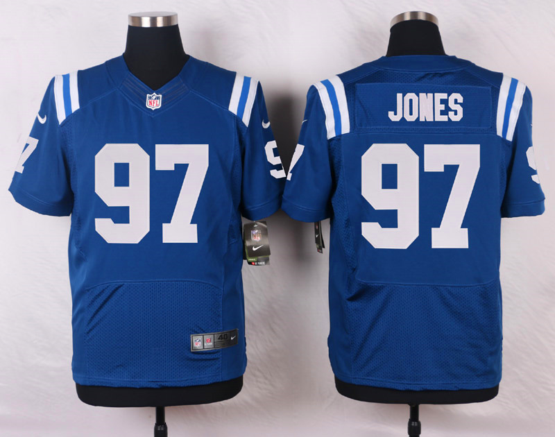 Nike NFL Indianapolis Colts #97 Jones Blue Elite Jersey