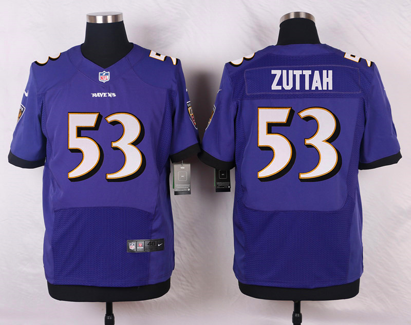 Nike NFL Baltimore Ravens #53 Zuttah Purple Elite Jersey