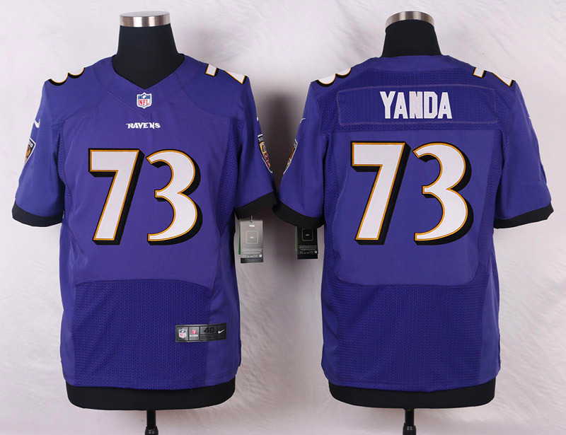 Nike NFL Baltimore Ravens #73 Yanda Purple Elite Jersey