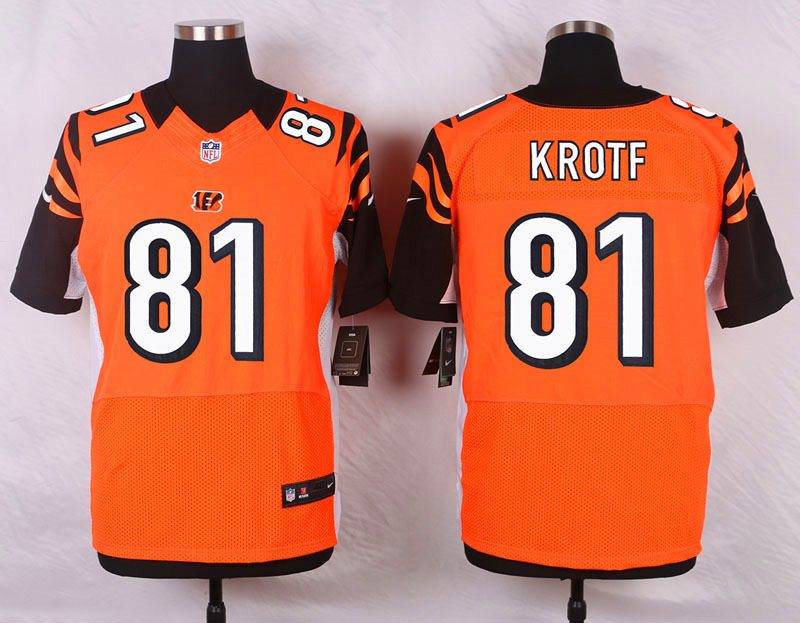 Nike NFL Cincinnati Bengals #81 Krotf Orange Elite Jersey