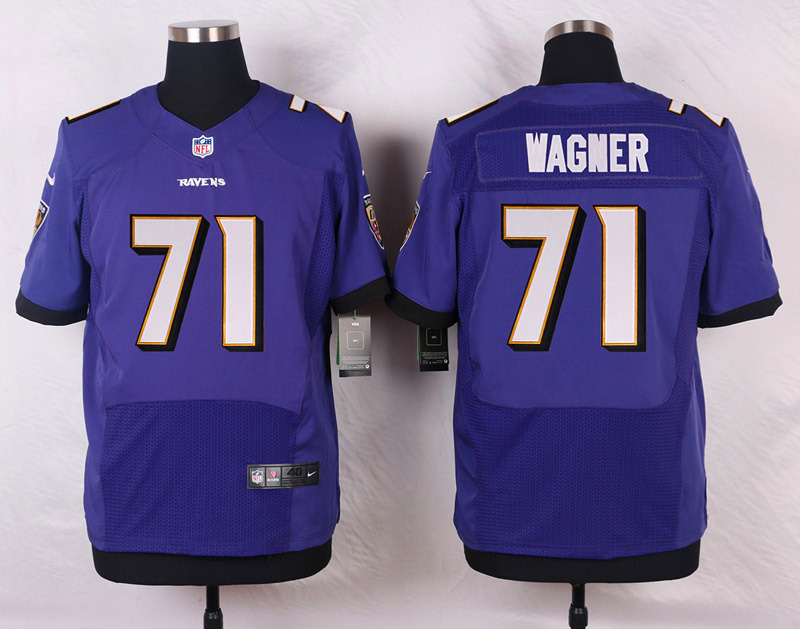 Nike NFL Baltimore Ravens #71 Wagner Purple Elite Jersey