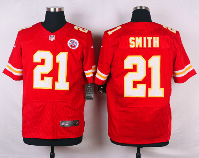 Nike NFL Kansas City Chiefs #21 Smith Red Elite Jersey