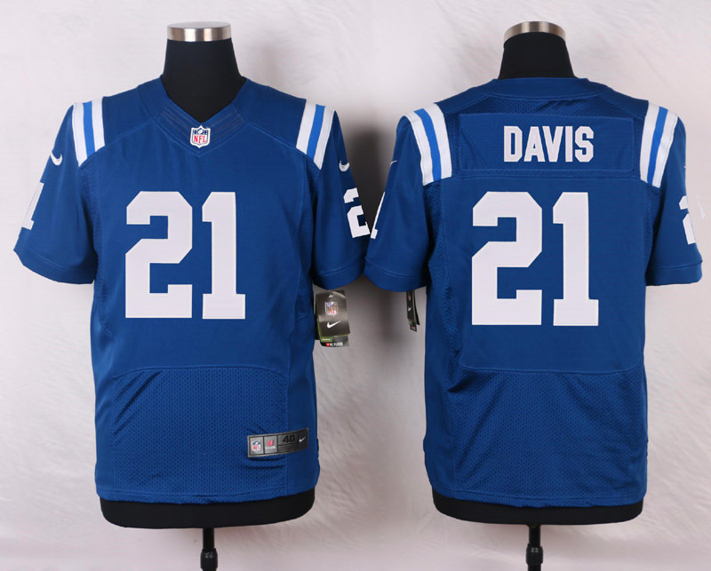 Nike NFL Indianapolis Colts #28 Davis Blue Elite Jersey