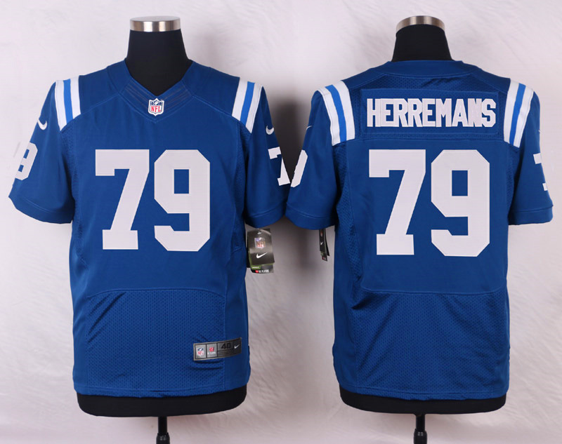 Nike NFL Indianapolis Colts #79 Herremans Blue Elite Jersey