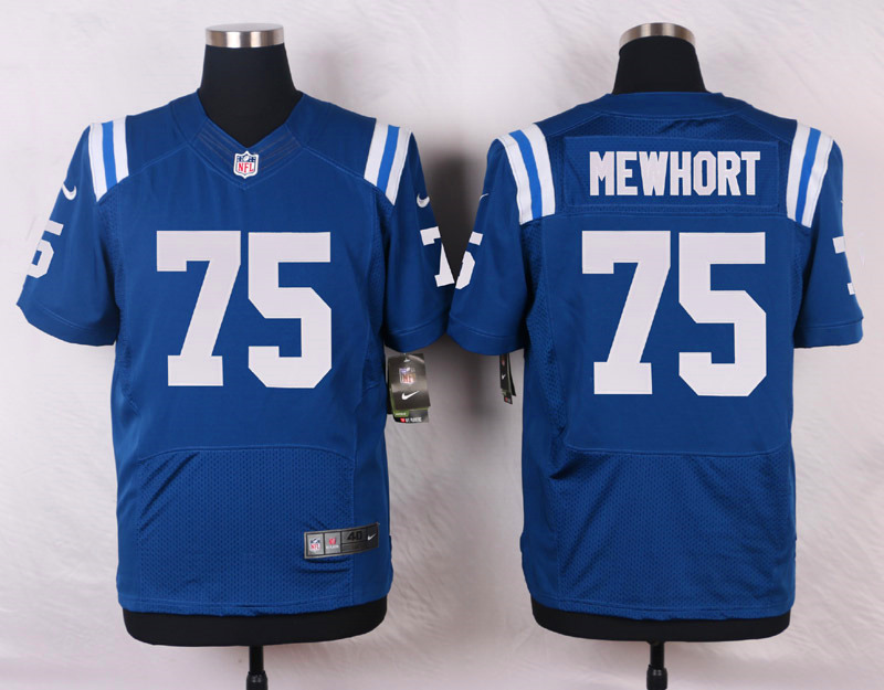 Nike NFL Indianapolis Colts #75 Mewhort Blue Elite Jersey