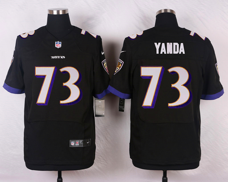 Nike NFL Baltimore Ravens #73 Yanda Black Elite Jersey