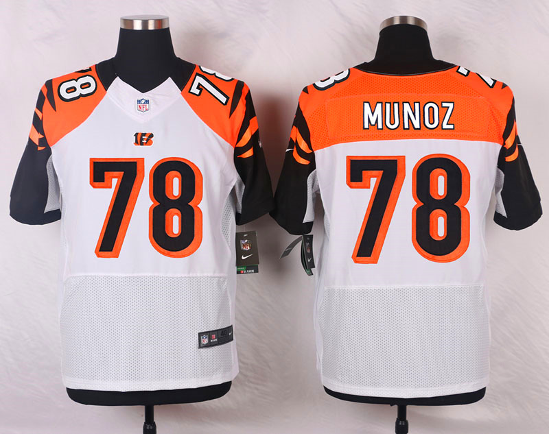 Nike NFL Cincinnati Bengals #78 Munoz White Elite Jersey