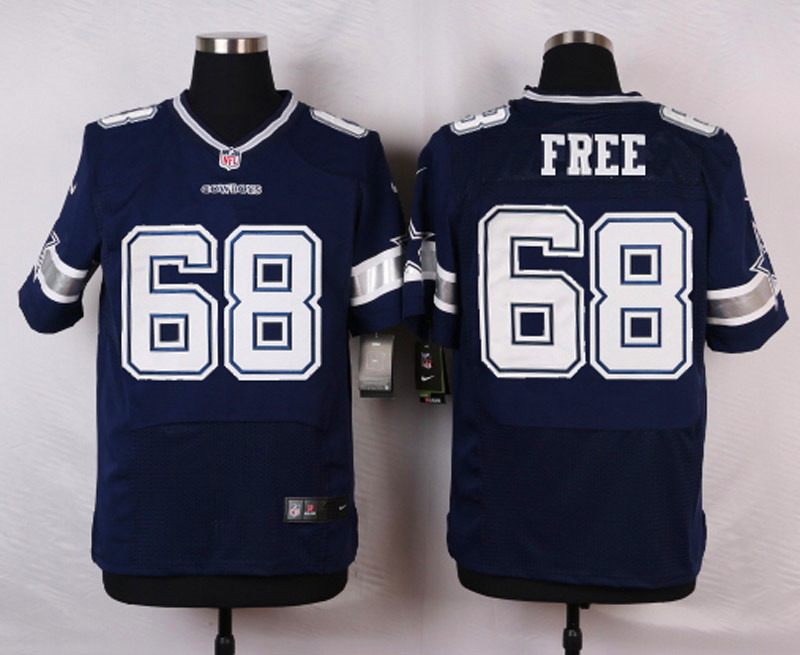 Nike NFL Dallas Cowboys #68 Free Blue Elite Jersey