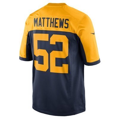 Kids Nike Green Bay Packers #52 Matthews Blue Yellow Jersey