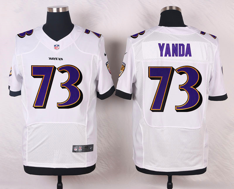 Nike NFL Baltimore Ravens #73 Yanda White Elite Jersey