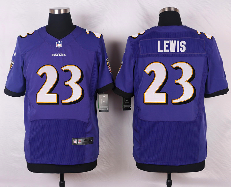 Nike NFL Baltimore Ravens #23 Lewis Purple Elite Jersey