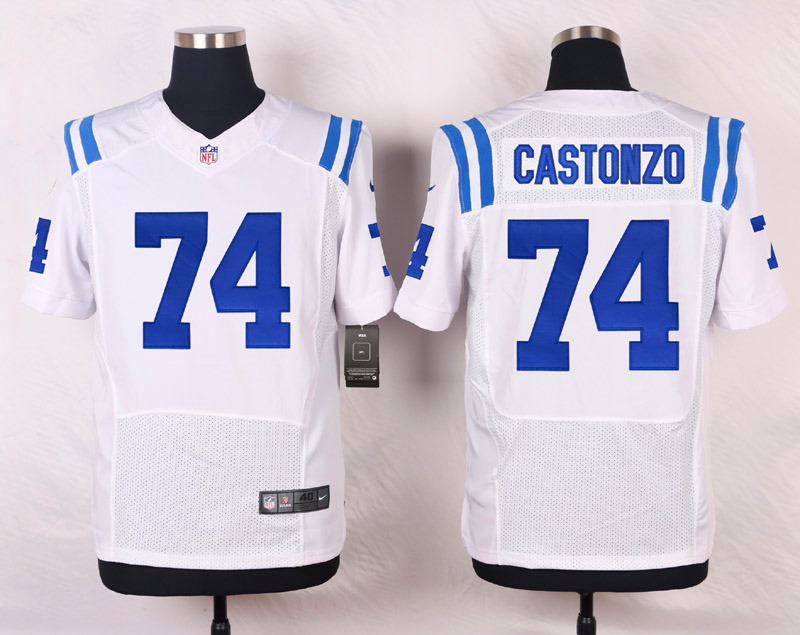 Nike NFL Indianapolis Colts #74 Castonzo White Elite Jersey