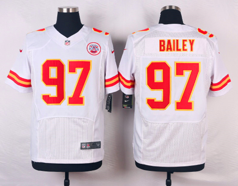 Nike NFL Kansas City Chiefs #97 Bailey White Elite Jersey