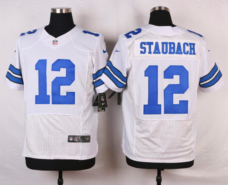 Nike NFL Dallas Cowboys #12 Staubach White Elite Jersey