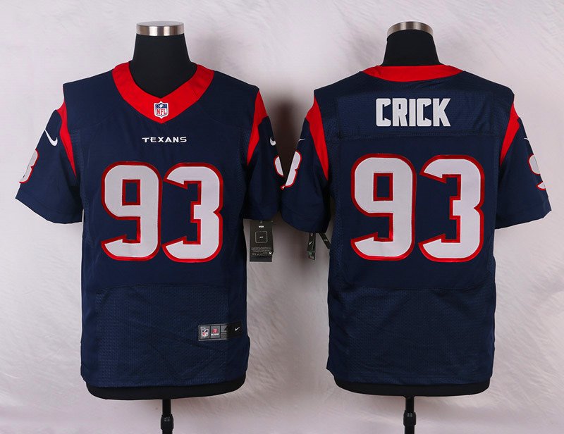 Nike Houston Texans #93 Crick Blue Elite Jersey