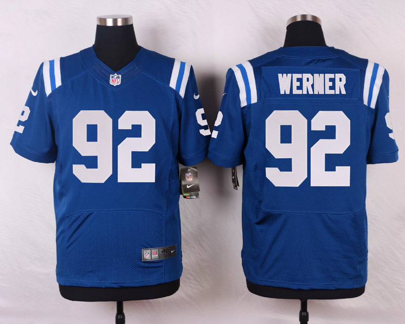 Nike NFL Indianapolis Colts #92 Werner Blue Elite Jersey