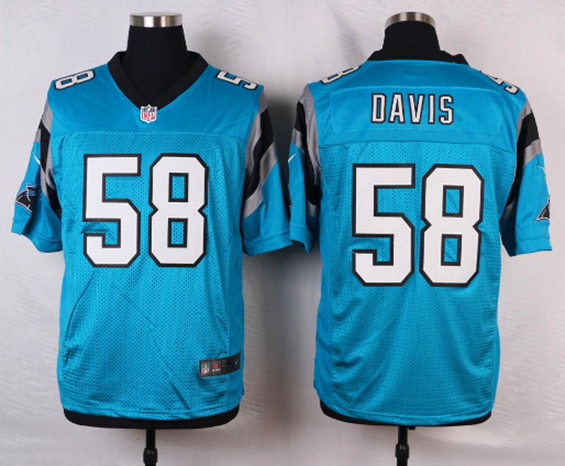 Nike NFL Carolina Panthers #58 Davis Blue Elite Jersey