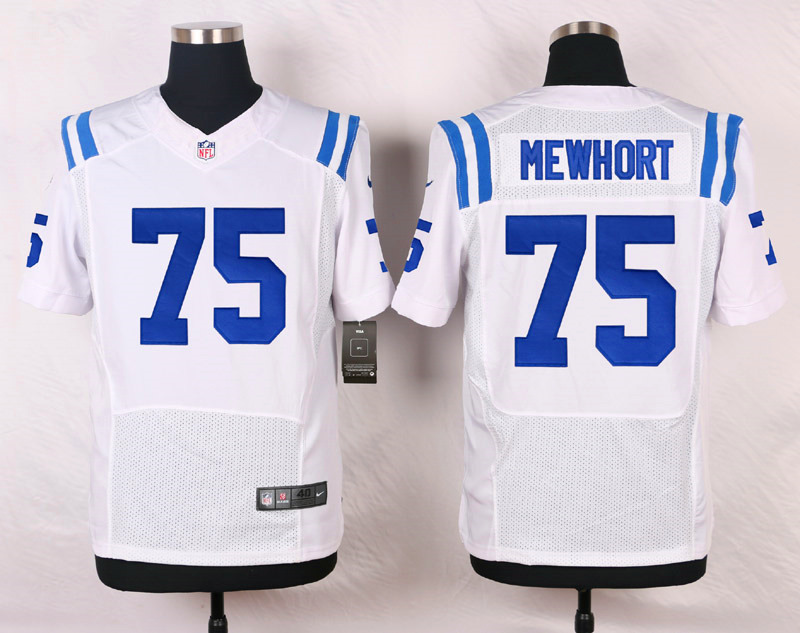 Nike NFL Indianapolis Colts #75 Newhort White Elite Jersey