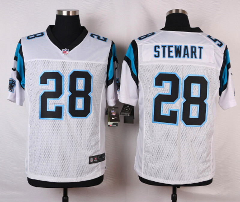 Nike NFL Carolina Panthers #28 Stewart White Elite Jersey